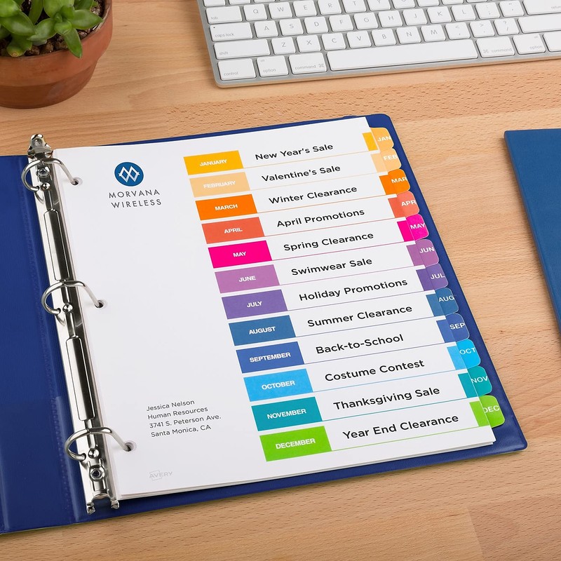 Avery Ready Index Table of Content Dividers for Laser/Inkjet Printers,