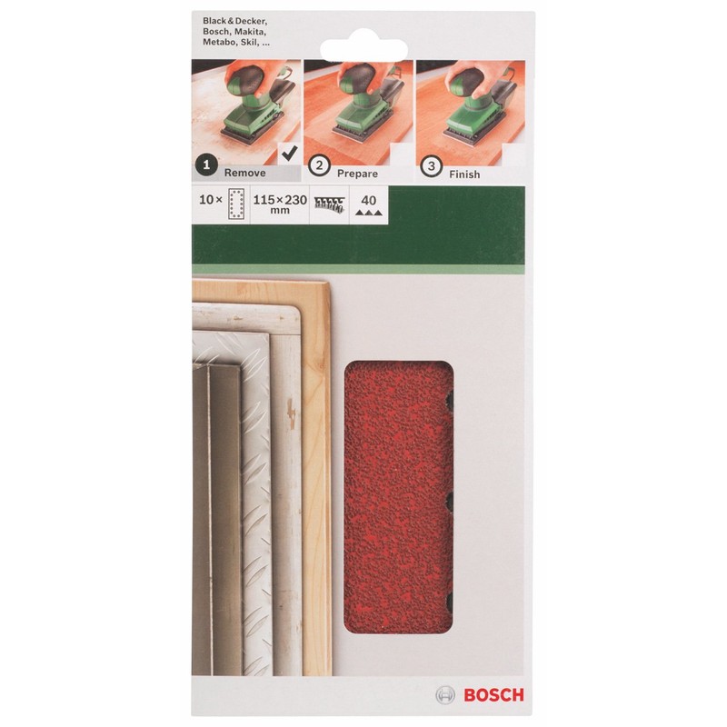 Bosch 2609256B19 Abrasive Sheets for Orbital Sanders 115 x 230
