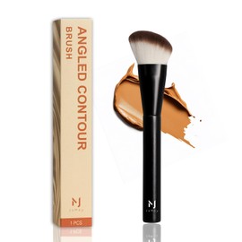 Professional Foundation Brush for Liquid Makeup - 0.06mm Ultra-Fine Bristles | Contour brush Liquid Cream Blending Angled Shape | No Shedding & Easy Clean | Kabuki Makeup Brushes