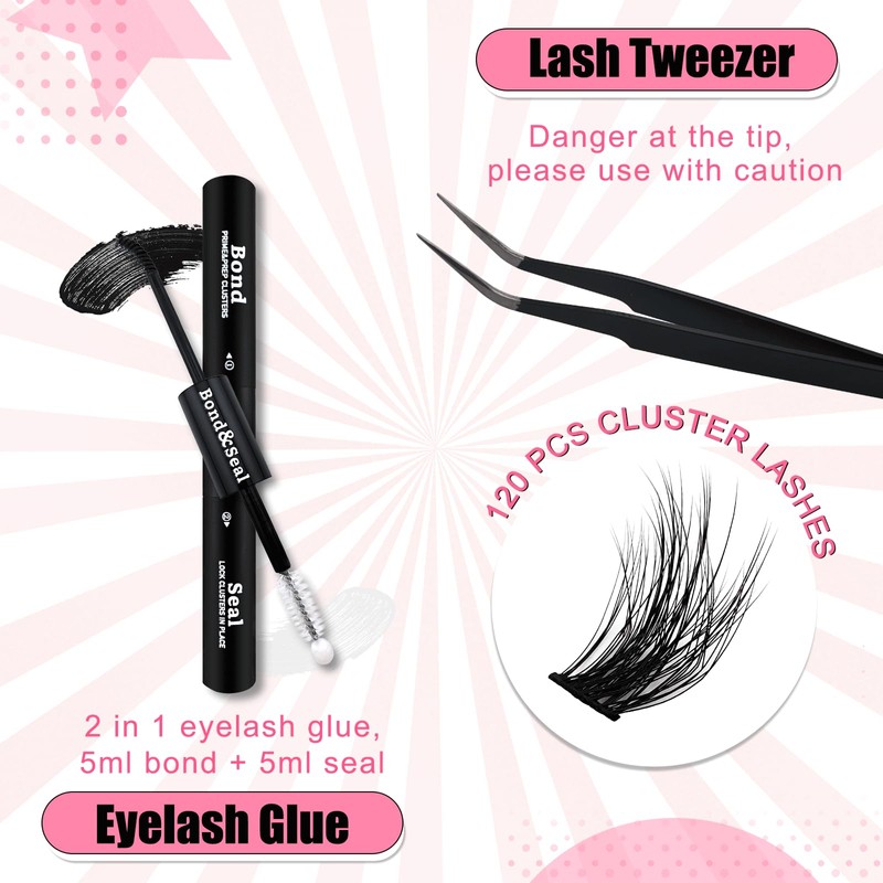 DIY Eyelash Extensions Set, 8-16 mm, Mixed Fluffy Eyelashes, Individual