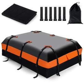 IRONMAX Rooftop Cargo Carrier Bag, 21 Cubic Feet Waterproof Soft-shell Car Top Carrier w/ 10 Reinforced Straps, Storage Bag, Anti-Slip Mat & 6 Door Hooks, Suitable for All Vehicle w/without Rack