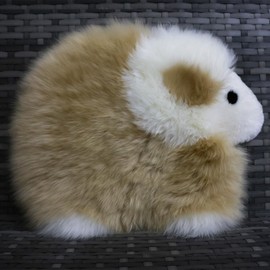 RZLWOOL Genuine Sheepskin Chair Pad Anti Slip Design Cute Soft Comfortable for Living Room Sofa Bedroom Dressing Table Dining Table Fur Chair Cushion Car Fur Seat Cushion (1, Honey Brown, 18×14 Inch)