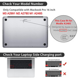 HOHAIYOO for MacBook Pro 16 inch Case 2024 2023 2022 2021 Release M4 A3186 A3403 M3 A2991 M2 A2780 M1 A2485 Touch ID, Hard Case Shell+Keyboard Cover+Screen Protector+Webcam Cover, Cassette Tape