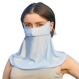 AWOCAN Balaclava Neck Gaiter with Ear Sun Protection Loops Scarf Bandana UPF 50+ Face Covers Breathable Reusable Sport Face Scarf Mask (BLUE)