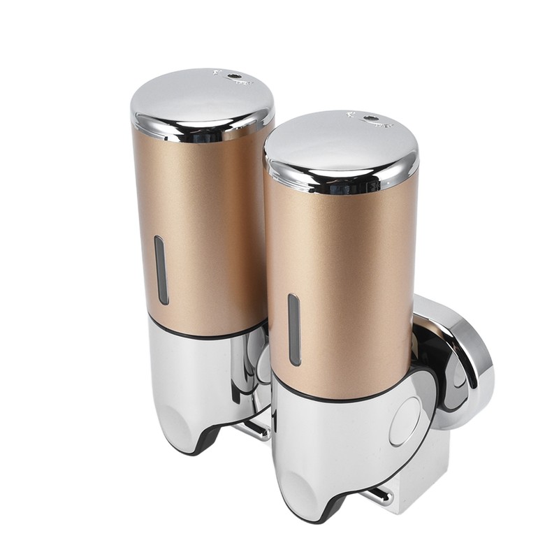 Wall Mount Soap Shower Dispenser Dual Pump 2 Separate Compartments