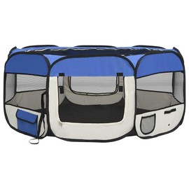 Gecheer Foldable Dog Playpen with Carrying Bag Blue 57.1"x57.1"x24"