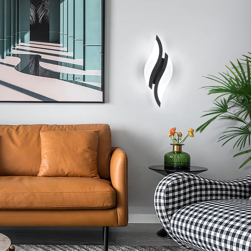 CANEOE Modern LED Wall Sconce 6000K Black Indoor Wall Light
