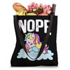 Nope Sleepyhead Sleeping Bed Rainbow Myth Fairytale Unicorn Tote Bag