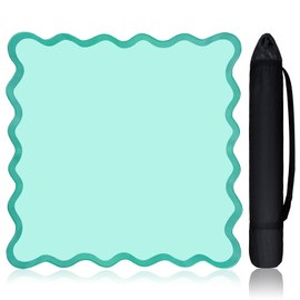 VioraWhite Scalloped Mahjong Mat Set 31.5" x 31.5" Cute Aesthetic Anti Slip Noise Reduction Games Table Cover Mahjong Accessories Gifts Domino & Tile Game Table Mat(Mint Green)