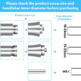 Heclia Motorcycle Bar Ends 8 PCS 7/8" Handlebar Grips Replacement, Aluminum Alloy CNC Black Handle Bar End Plugs Caps for Dirt Bike, Scooter, Cruiser, Cafe Racer, Universal Fit
