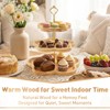 DUJUST Elegant 3-Tier Wooden Cupcake Stand with Flower-Shaped Design, Rustic