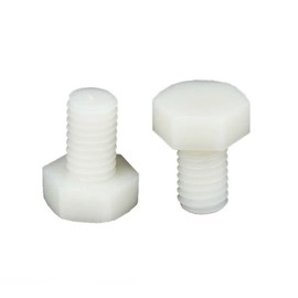 FEEIMOL Plastic Screws Nylon Hex Screws Fully Threaded Machine Screws White M5 x 12 mm (Pack of 50)