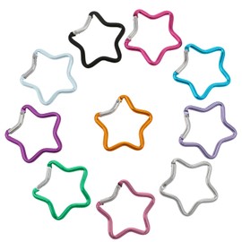 Multicolor Star Shaped Carabiner Clip 10PCS Aluminum Carabiners Hook Clip Keychain Spring Snap Hook Carabiners Snap Hook Holder for Carabiner Keychains Wallet Hiking Traveling Outdoor Accessories
