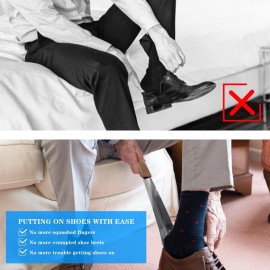 Charmount Metal Shoe Horn - 12 Inch Long Horns for Senior, Men, brown