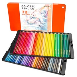 Woomer 72 Colored Pencils Set Artist Grade Colored Pencils with Presented Tin Box Soft Core Colored for Adult Artists, Professionals and Colorists, Blending Gifts for Artist Drawing