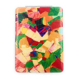 Aeisage - Espejo compacto con bolsillo pequeño y plegable, espejo de mano, diseño abstracto, regalo de boda