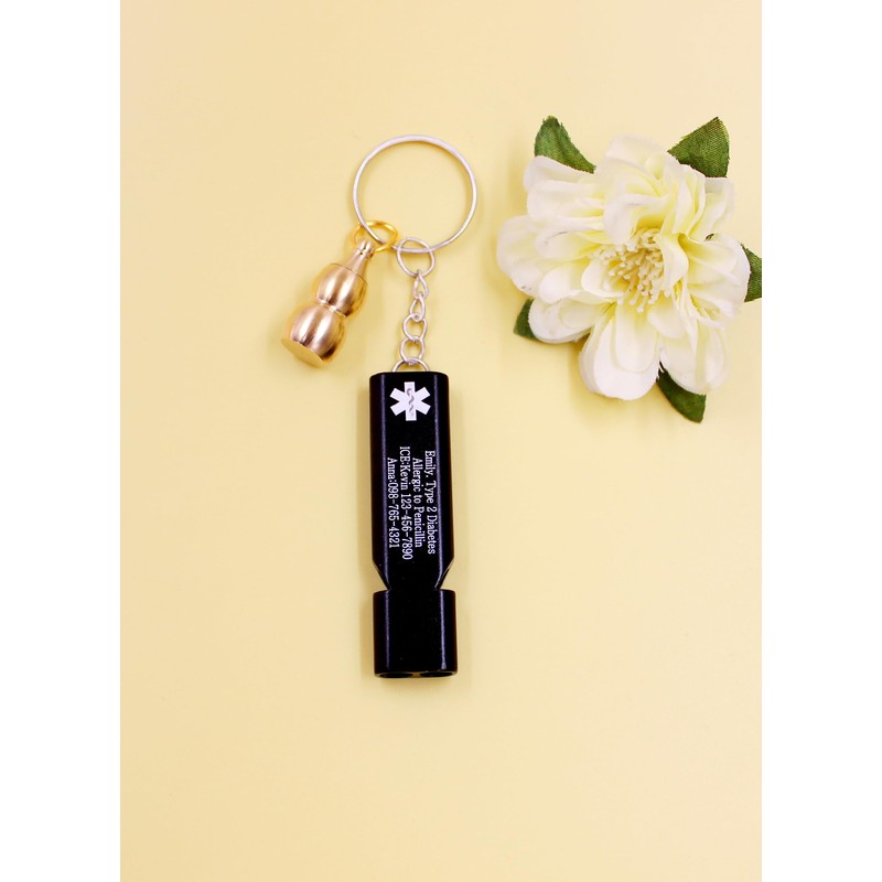 JunyiDIY Heart Disease Emergency Keychain with Powerful Whistle and Portable