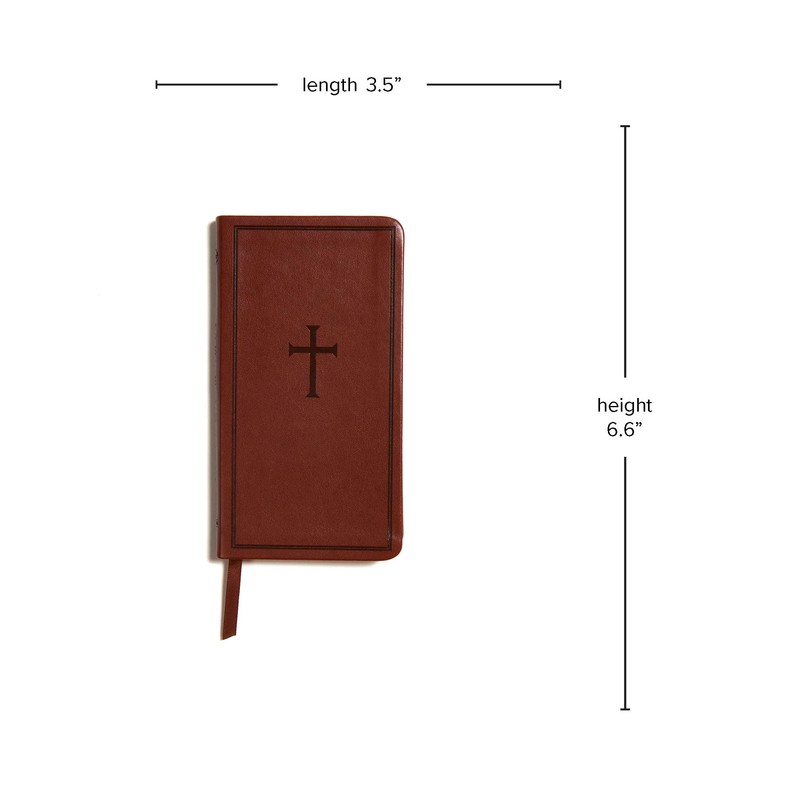 CSB Single-Column Pocket New Testament, Brown LeatherTouch, Red Letter, Presentation