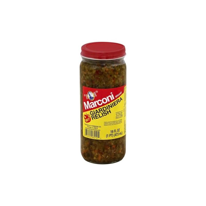 Marconi Giardiniera Relish Hot, mango , 16 Fl oz