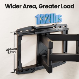 USX STAR USX STAR UL Listed Full Motion TV Wall Mount Bracket for Most 37-86 inch TVs, Swivel Tilt Extension Level TV Mount, Max VESA 600x400mm, Holds up to 132lbs & 16" Wood Studs with Hole Drilling Template