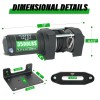 4WD 3500 lb ATV Winch,12V DC Electric Winch with Wireless
