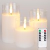 Homemory Homemory Clear Glass Flameless Candles, Pure White Wax Battery