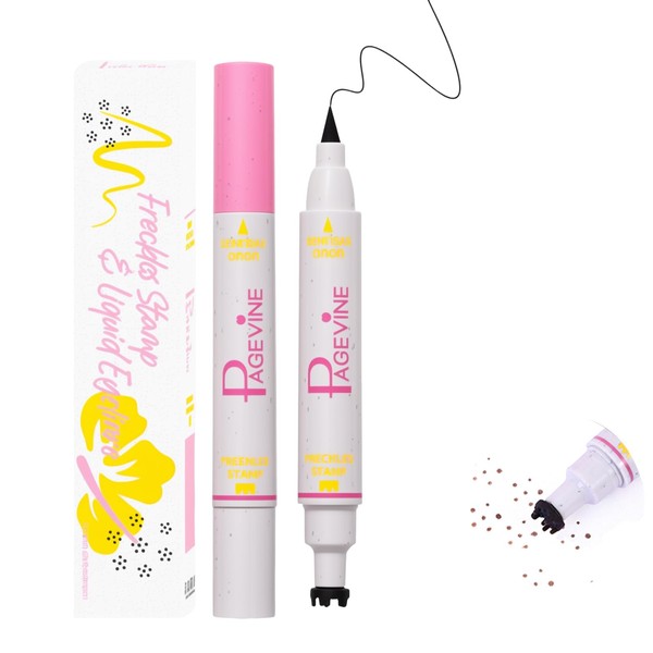 Freckle Pen Stamp and Black Eyeliner 2 in 1,Fake Freckles
