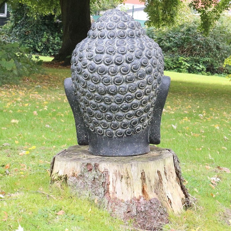 Oriental Galerie Buddha Head Stone Figure Sculpture Stone Lava Sand