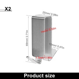 HASLED 2 Stück Duschhaken für Glaswand - Edelstahl 304 (Ohne Bohren) - Doppelhaken für Handtücher & Bademäntel - Rutschfeste Klemmhalterung bis 16mm Glasdicke