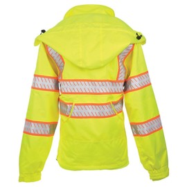 J. J. Keller & Associates, Inc. Women's High Visibility Removable Fleece-Lined Parka Jacket, Type R Class 3, Small, SAFEGEAR