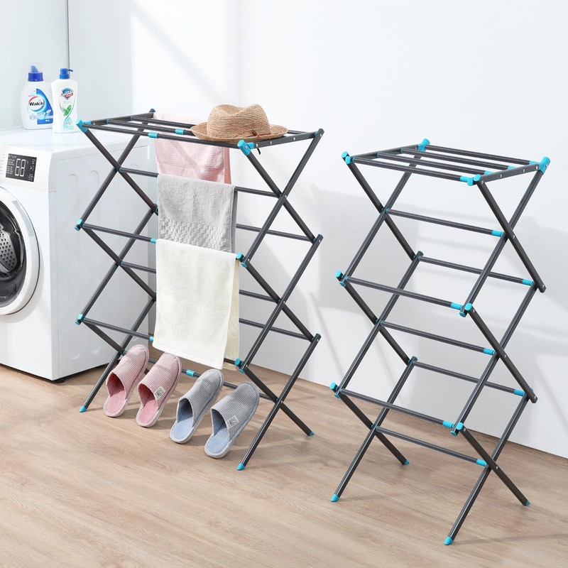 APEXCHASER Clothes Drying Rack, 3-Tier Laundry Drying Rack for Clothes,