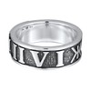 Kuzzoi Band Ring Men's Ring with Enamel Plate Signet Ring
