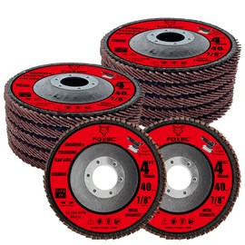 FOXBC 4-1/2 inch Flap Disc for Angle Grinder, 40 Grit, Type 29, Ceramic Grinding and Polishing for Metal, 10 Pack