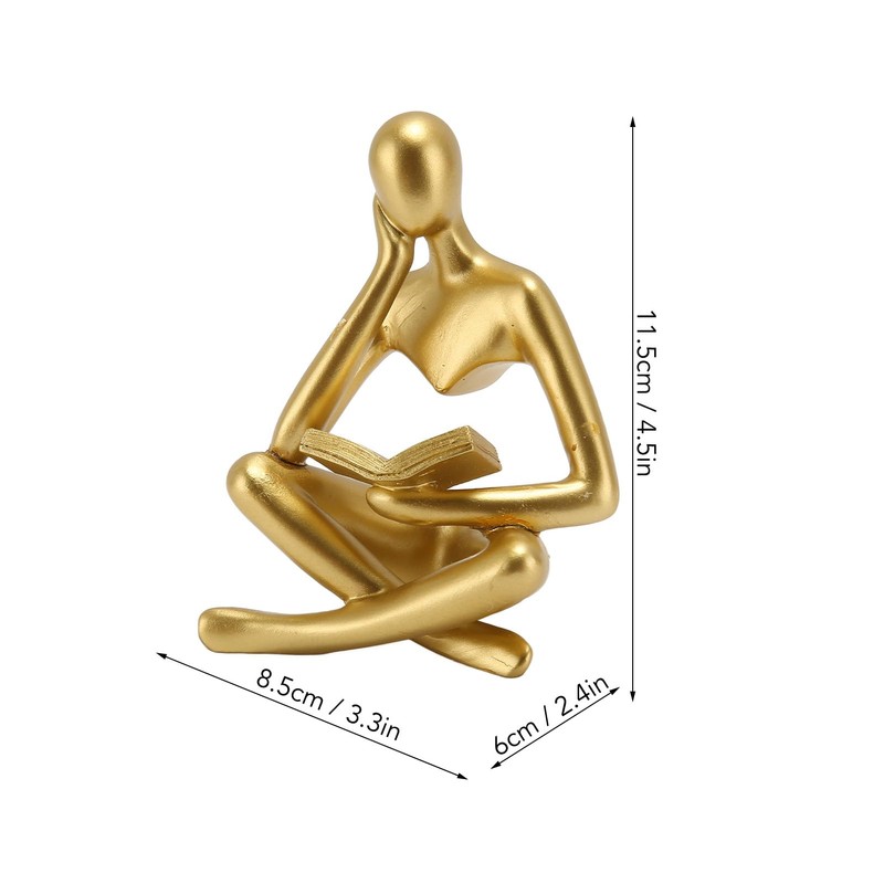 Thinker Sitting Figure, Good Decoration Fine Workmanship Resin Abstract Statue
