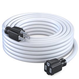 Maximm Extension Cord 30 Ft White Power Cords Indoor 16 Gauge Wire SJTW Heavy Duty ETL Listed (30Ft, White)