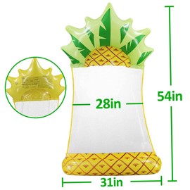 SUPVOX Pineapple Inflatable Floating Mat Portable PVC Pool Lounger for Adults for Summer Pool Parties Lightweight Easy to Store No Leakage Design