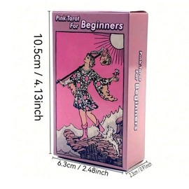 Mystic Pink Tarot for Beginners – 78-Card Classic Deck for Intuitive Readings, Pink Paper Deck, Over 14 Years