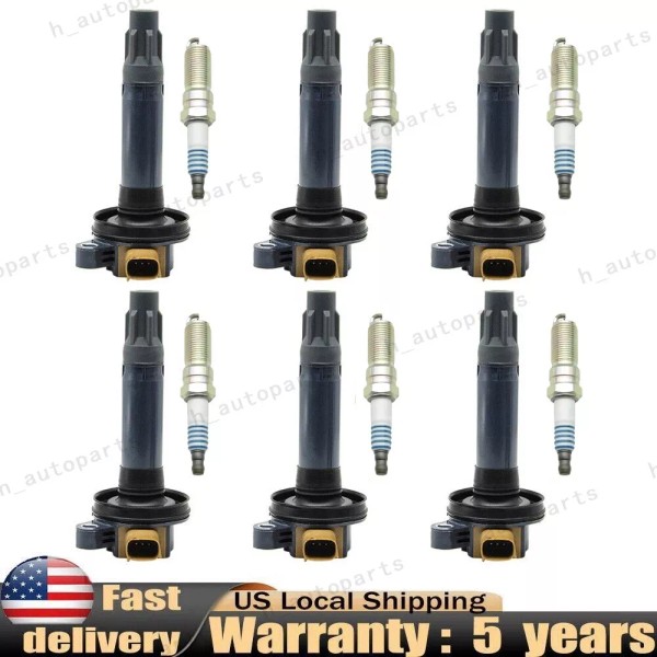 Unbranded 6 Ignition Coils UF646 & Spark Plugs Set For