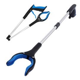 34" Grabber Tool - 2 Pack 34 Inch Long Foldable Grabbers for Elderly Grab It Reaching Tool with Rotating Jaw +Magnets, Grabber Pickup Tool, Heavy Duty Grabber Reacher Tool