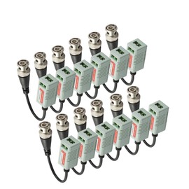 Baolongking 6 PAIRS (12 Pcs) Mini CCTV BNC Video Balun Transceiver Cable
