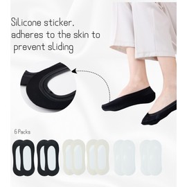 Ninever 6 Pairs No Show Socks Women Nylon Ultra Low Cut Non-Slip Thin Liner Socks Invisible Hidden Socks for Flats (US, Numeric, 8.5, 11, Regular, Regular, Black2+White2+Cornsilk2)