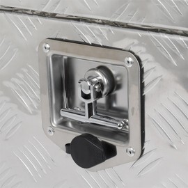 ANPART 24″ Truck Bed Storage Box Universal Rear Tool Box 1PC Silver Aluminum Truck Box