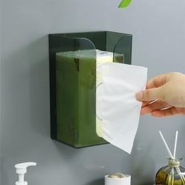 Wall Tissue Box - Transparent Wall-Mounted Bathroom Paper Towel Dispenser - Wall Napkin Box Modern Supplies Storage Organizer for Bathroom