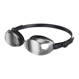 Speedo Jet 2.0 Swimming Goggles Swimming Improved Vision for Unisex Adults, Black/Chrome, ONESZ