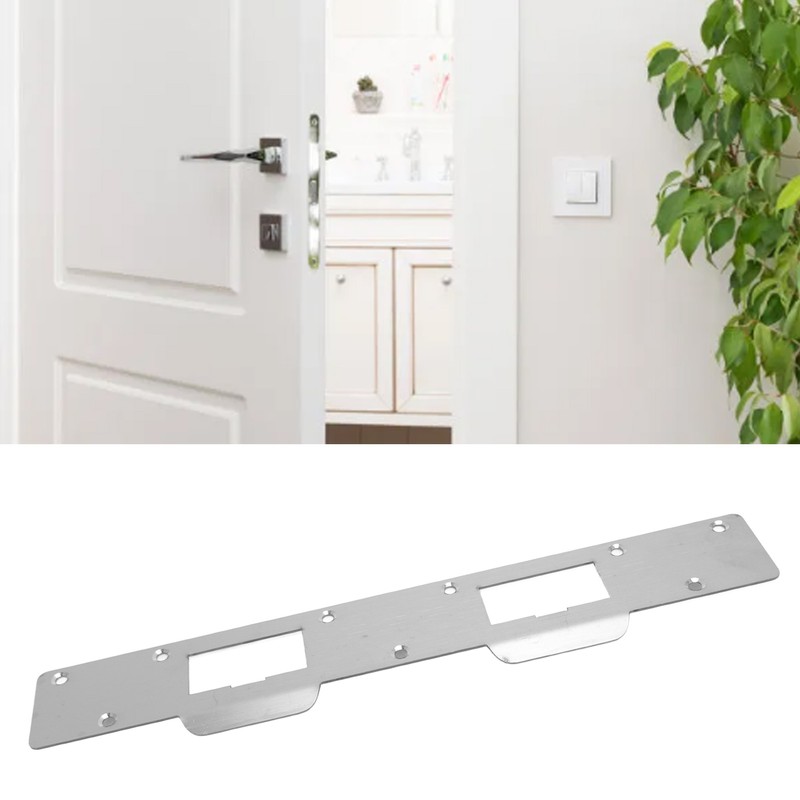 Door Strike Plate Double Holes Steel Reinforced Strong Easy Install