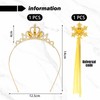 1 Crown Headband, 1 Fairy Stick, Princess Golden Decoration, Role-Playing