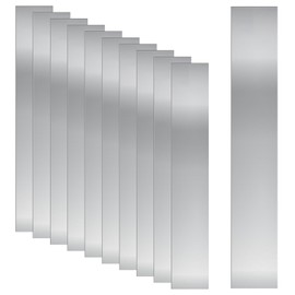 Swpeet 10Pcs 304 Stainless Steel Shim Stock Kit, 1"(Width)× 6"(Length)× 0.005"(Thickness) Metal Shim Stock Strips Thin Metal Shims Sheet for Gap Filler Strip Craft Making