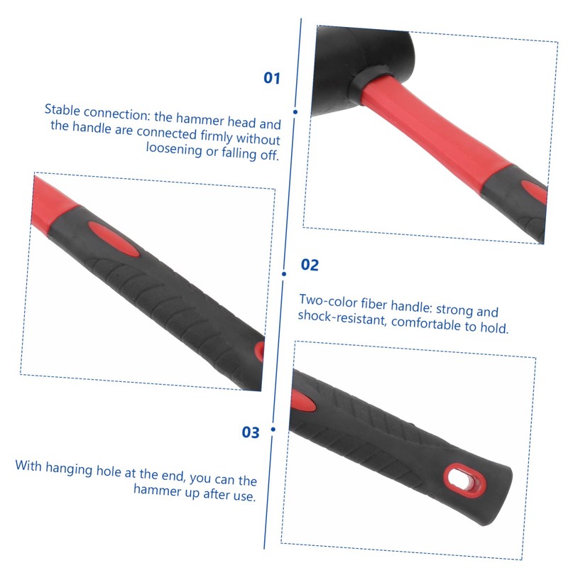 CORHAD Elastic Rubber Mallet Head Hammer 8oz for Flooring Leather
