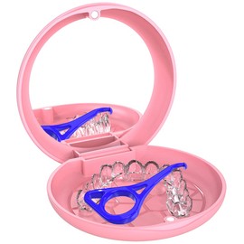 ARGOMAX - Retenedor actualizado protector bucal estuche de viaje con espejo interior - Rosa