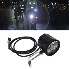 Ebike Headlight,12‑72V Electric Dirt Bike Front Light with Horn for Cycling Accessories